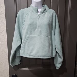 Old Navy Light Green Quarter-Zip Sweatshirt
